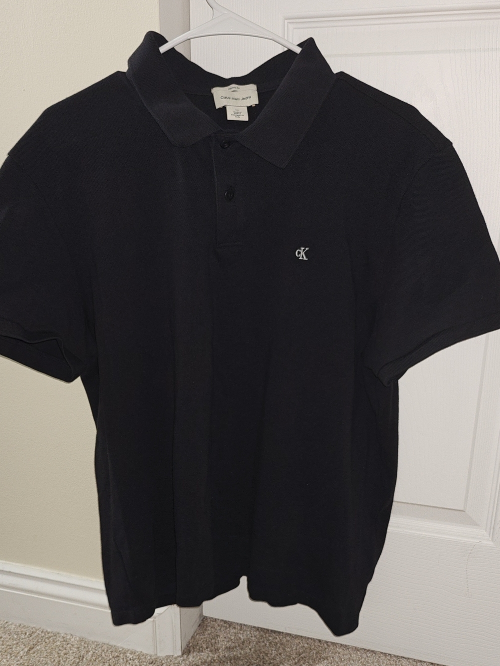 Calvin Klein Black Short-Sleeve Polo with CK Logo